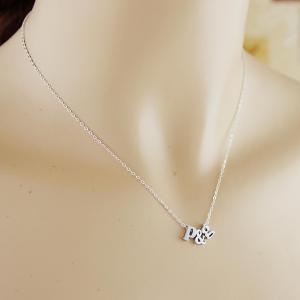 Two Tiny Initials With Ampersand Necklace Sterling..