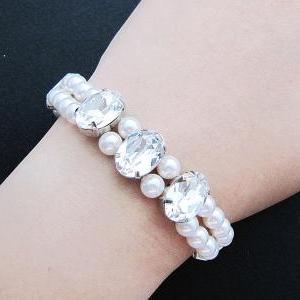Wedding Jewelry Clear Swarovski Oval Crystals With..