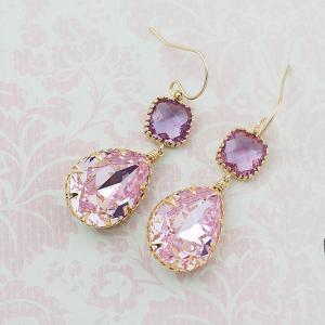 Rosaline Pink Swarovski Crystal Gold Filled..