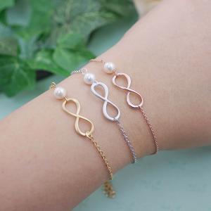 Infinity And Swarovski Pearl Bracelet , Infinity..