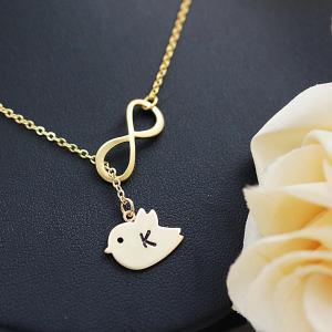 Infinity With Cute Bird Personalized Necklace,..