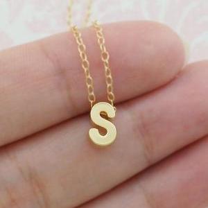 Gold Initial Necklace Gold Filled Chain..