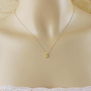 Gold Initial Necklace Gold Filled Chain..