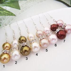 Wedding Jewelry Bridesmaids Gift Swarovski Pearls..