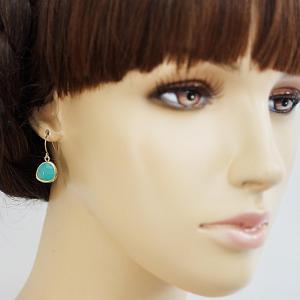 Capri Blue Glass Drop Earrings Dangle Earrings -..
