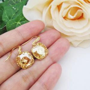 Bridal Earrings Bridesmaid Earrings Gold Plated..