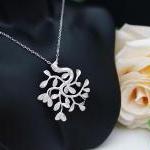 Tree Of Life . Matte White Gold Plated Tree With..