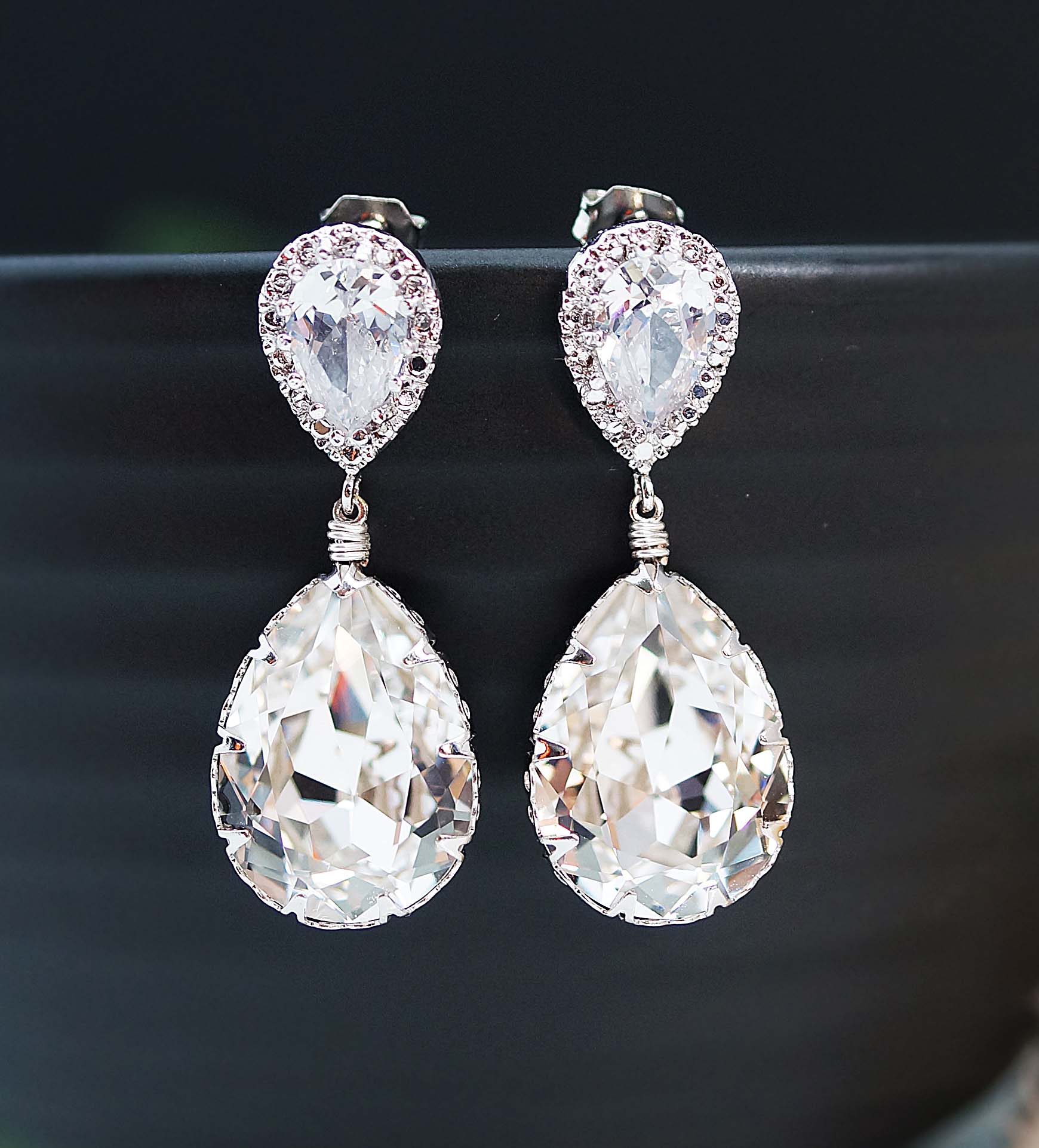 Wedding Jewelry Bridal Earrings Bridesmaid Earrings Cubic Zirconia